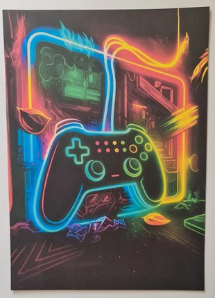 Gaming Controller with Neon Effect in Large A3 Size Wall Poster Picture Gift Home Decor, condition: Very good, £4.50, £5.43 includes Buyer Protection Pro