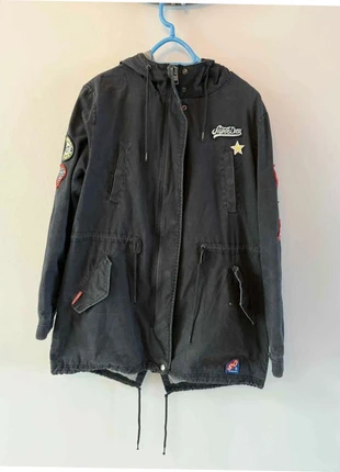 Parka Superdry The Rookie Patch Homme XL – Style militaire noir à capuche, badges brodés, vintage, merk: Superdry, staat: Heel goed, maat: XL / 42 / 14, € 39,99, € 42,69 inclusief Kopersbescherming