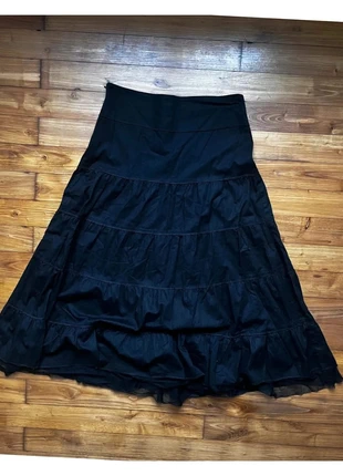 Jupe longue noire bohème vintage – taille S – volants fluides style Y2K / goth chic, marke: Vintage Dressing, zustand: Sehr gut, größe: M / 38 / 10, 14,90 €, 16,35 € inklusive Vinted-Käuferschutz