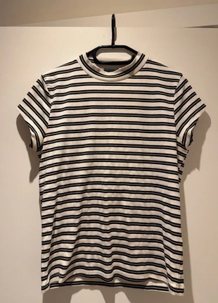 T-shirt korte mouwen zwart, wit, goud gestreept van Seven Sisters, marque: Seven Sisters, état: Neuf sans étiquette, taille: L / 40 / 12, 5,00 €, 5,95 € Protection acheteurs incluse