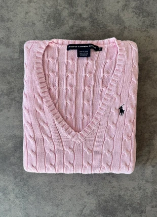Pull col V Torsadé Ralph Lauren rose M femme, marque: Ralph Lauren, état: Très bon état, taille: M / 38 / 10, 66,00 €, 70,00 € Protection acheteurs incluse