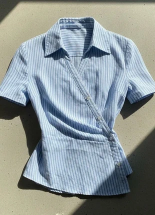 Chemise bleue à rayures manches courtes – Chic / Été / Moderne, brand: alvee, condizioni: Ottime, taglia: M / IT 42 / EU 38, €35.99, €38.49 include la Protezione acquisti