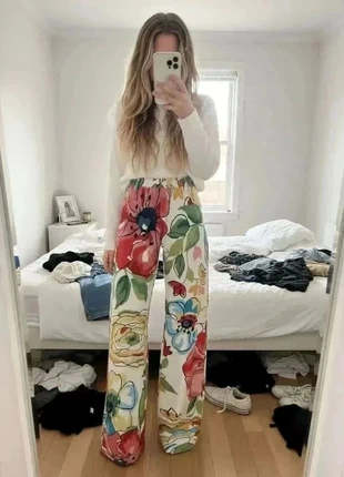 pantalon large palazzo à imprimé floral multicolore #070, brand: galerie bohème, condition: Very good, size: M / 38 / 10, €39.99, €42.69 includes Buyer Protection