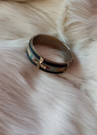 Bracelet vintage métallique argenté noir, marque: Vintage Dressing, état: Très bon état, 6,50 €, 7,53 € Protection acheteurs incluse