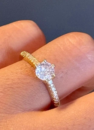 💛 Bague plaquée or – Pierre brillante & finition raffinée, brand: Argent, condition: New with tags, size: Adjustable, €10.00, €11.20 includes Buyer Protection
