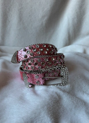 Cintura rosa glitter con borchie vintage streetwear Y2K, marque: Vintage Dressing, état: Neuf sans étiquette, taille: 105 cm, 16,90 €, 18,45 € Protection acheteurs incluse