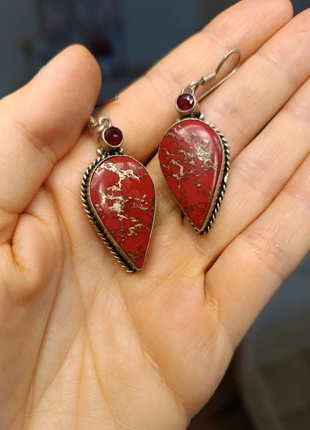 Boucles oreilles agate rouge, marque: Fait Main, état: Très bon état, 15,00 €, 16,45 € Protection acheteurs incluse