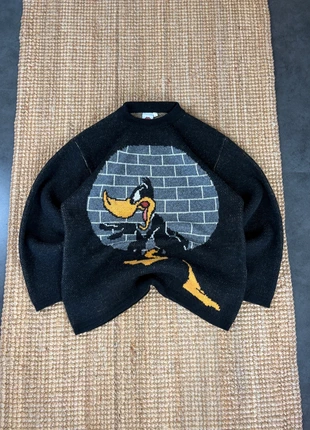 Pull Rare Noir Daffy Duck, Looney Tunes, Warner Bros, Vintage Y2K, Funky Knitwear Oversize Taille S, brand: Vintage Dressing, condition: Very good, size: S, €120.00, €126.70 includes Buyer Protection Pro