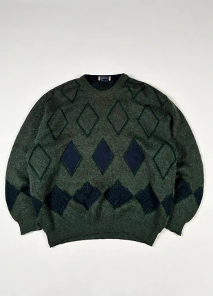 Pull vintage à motif losange Bizzarro vert foncé made in Italy, marca: Vintage Dressing, estado: Muy bueno, tamaño: L, 21,00 €, 22,75 € Protección al comprador Pro incluida