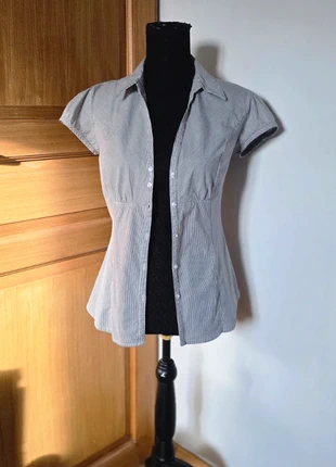 🎀 Chemisier Camaïeu raye gris et blanc – Taille 38 coupe cintrée élégante, marca: Camaïeu, estado: Muy bueno, tamaño: M / 38 / 10, 11,99 €, 13,29 € Protección al comprador incluida