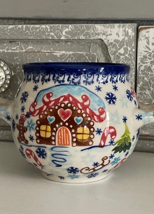 Bolesławiec urocza bulionówka bouillonsoep miseczka na zupę, Unikat!, merk: BOLESLAWIEC, staat: Nieuw zonder prijskaartje, € 25,00, € 26,95 inclusief Kopersbescherming