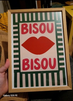 Affiche cadre bisou bisou très bon état, état: Très bon état, 14,00 €, 15,40 € Protection acheteurs incluse