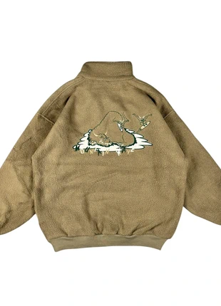 Polaire Vintage années 90 Made in France Oversize Broderie Montagne Kaki - M, brand: Vintage Dressing, condition: New without tags, size: M, €35.00, €37.45 includes Buyer Protection Pro