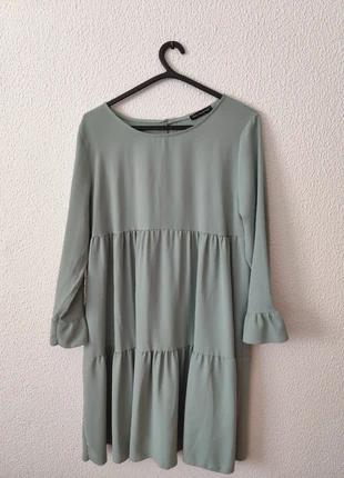 New Collection • Vestido verde água, fluído e de meia manga | Tamanho único, brand: New Collection, condizioni: Buone, taglia: Taglia unica, €7.00, €8.05 include la Protezione acquisti