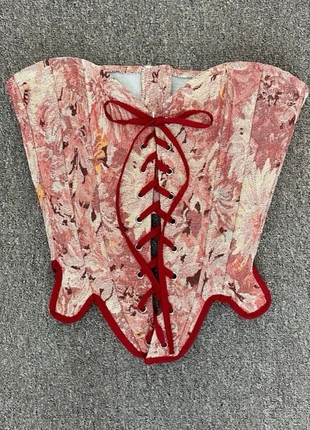 Corset floral rose & rouge 🌺, marque: MOCHY, état: Neuf avec étiquette, taille: M / 38 / 10, 35,00 €, 37,45 € Protection acheteurs incluse