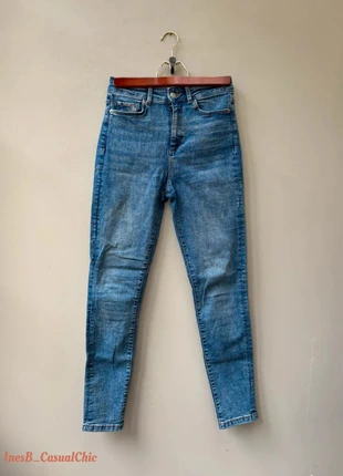 Jean skinny taille haute C&A - bleu denim - T. 38 FR – jambe courte, marca: C&A, estado: Muito bom, tamanho: M / 38 / 10, €14.00, €15.40 inclui Proteção do Comprador