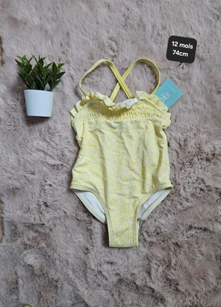 Maillot 1 pièces 12 mois 74cm fleurie Obaibi, marca: Obaïbi, estado: Muy bueno, tamaño: 9-12 meses / 74 cm, 7,50 €, 8,58 € Protección al comprador Pro incluida