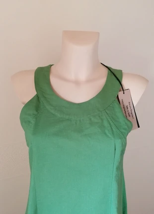 Vestido verde algodón y lino, marca: Singular, estado: Novo com etiquetas, tamanho: L / 40 / 12, €23.00, €24.85 inclui Proteção do Comprador
