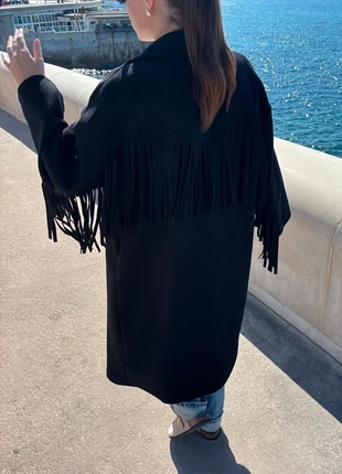 Manteau long a franges noir, marque: RMEL PARIS, état: Neuf sans étiquette, taille: S / 36 / 8, 44,00 €, 46,90 € Protection acheteurs (Pro) incluse