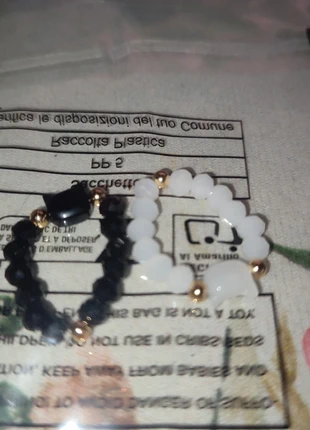 2 anéis gato preto e branco, marca: Local, estado: Muy bueno, tamaño: Ajustable, 2,50 €, 3,33 € Protección al comprador incluida