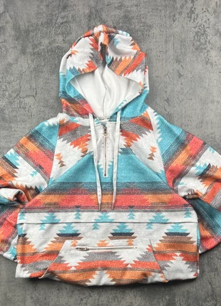 Vintage Crazy Fleece - Hoodie XL – Aztec Southwestern all-over Pattern Ski Snowboard Pullover, brand: Vintage Dressing, condition: Very good, size: XL, €35.00, €37.45 includes Buyer Protection