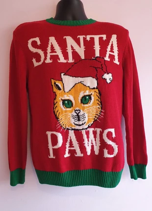 Red "Santa Paws" Cat Christmas Jumper - Forever 21 - Size Small, brand: Forever 21, condition: Very good, size: S, £12.00, £13.30 includes Buyer Protection