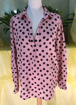 Blouse rose à pois noir manches longues Eldys taille 40, marca: Eldys, estado: Muito bom, tamanho: L / 40 / 12, €6.00, €7.00 inclui Proteção do Comprador Pro