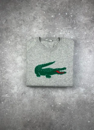 Pull À Col Rond Maille Lacoste Taille (4) M Homme Gris Gros Crocodile #LA205, brand: Lacoste, condition: Very good, size: M, €42.00, €44.80 includes Buyer Protection Pro