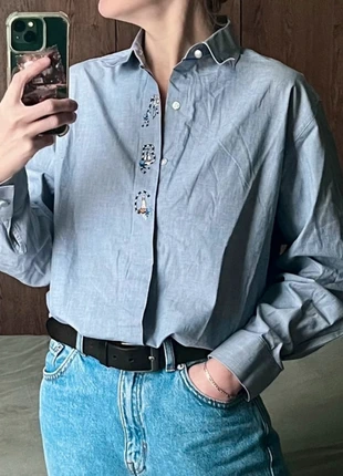 Chemise brodée vintage bleu Antonelle T.44, marque: Antonelle, état: Très bon état, taille: XXL / 44 / 16, 19,00 €, 20,65 € Protection acheteurs (Pro) incluse