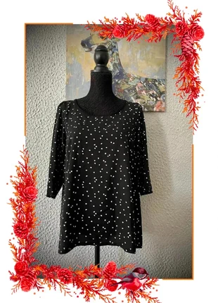 Blouse 3/4 Cache Cache (noir et triangles blancs), L / 40 / 12, brand: Cache Cache, condition: Very good, size: L / 40 / 12, €10.00, €11.20 includes Buyer Protection