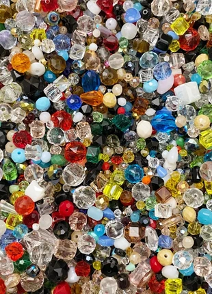 Perles de verre à facettes (type mixte, 4-12 mm, 100 g), estado: Novo sem etiquetas, €3.00, €3.85 inclui Proteção do Comprador Pro