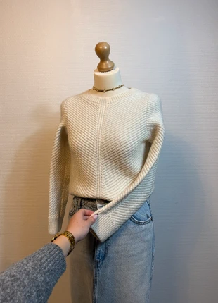 Pull sweat hiver en laine saint james beige crème taille XS femme, merk: Saint James, staat: Heel goed, maat: XS / 34 / 6, € 50,00, € 53,20 inclusief Kopersbescherming