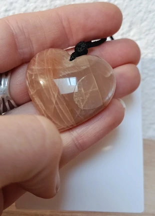 Splendide coeur en pierre de lune rosée véritable, brand: Perle de Lune, condition: New with tags, €8.90, €10.05 includes Buyer Protection