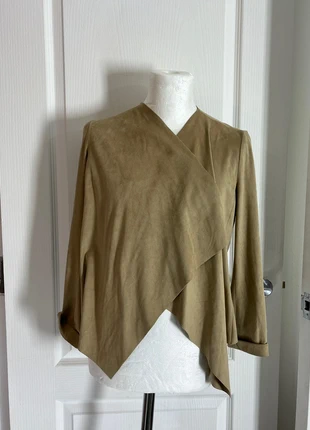 Elegant- draped camel jacket UK size 8–10 lightweight layering piece British wardrobe classic, condition: Very good, size: S / UK 8-10, £14.99, £16.44 includes Buyer Protection