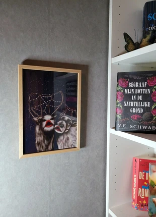 Handdrawn funny christmas poster - reindeers, merk: Handgemaakt, staat: Nieuw met prijskaartje, € 8,95, € 10,10 inclusief Kopersbescherming