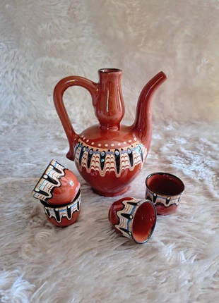 Service à liqueur vintage en poterie bulgare style Trojan, merk: Trojan, staat: Heel goed, € 15,00, € 16,45 inclusief Kopersbescherming Pro