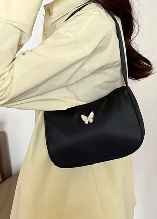 NEW! Borsa nera baguette farfalla black bag nylon with butterfly | Mini borsa anni 2000 aesthetic, état: Neuf sans étiquette, 5,99 €, 6,99 € Protection acheteurs incluse