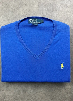 Pull/sweat col V raph Lauren slim fit homme bleu logo jaune | Taille L |, marque: Ralph Lauren, état: Très bon état, taille: L, 28,00 €, 30,10 € Protection acheteurs (Pro) incluse