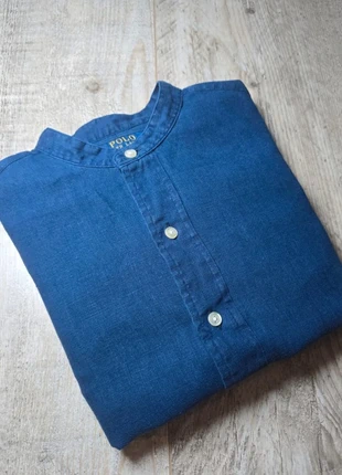 Ralph Lauren – Chemise col officier – Indigo – 100% Lin - Taille S (Homme), brand: Ralph Lauren, condizioni: Ottime, taglia: S, €39.90, €42.60 include la Protezione acquisti