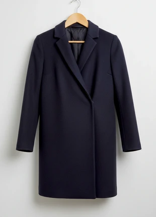 COS – Premium & Elegant Navy 70% wool & 10% Cashmere Coat with V-Neck Collar – XS 🎀👜, marque: COS, état: Très bon état, taille: XS / 34 / 6, 99,99 €, 105,69 € Protection acheteurs (Pro) incluse