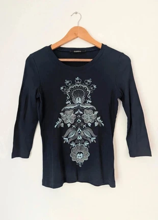 Haut manches 3/4 bleu marine perles broder année 2000, marque: Vintage Dressing, état: Très bon état, taille: M / 38 / 10, 7,00 €, 8,05 € Protection acheteurs incluse
