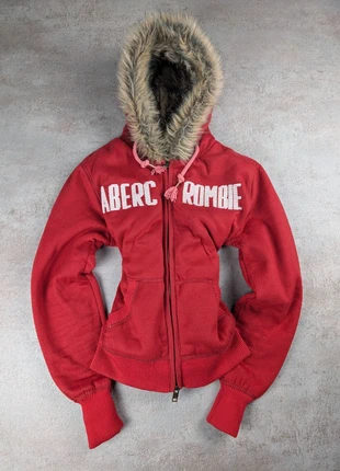 Pull rare vintage Abercrombie & Fitch y2k style faux fur zipper hoodie 2000s refPK24, brand: Abercrombie & Fitch, condition: Very good, size: L / 40 / 12, €65.00, €68.95 includes Buyer Protection