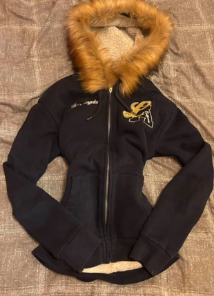 Hollister Vintage LA Sherpa Lined Zip-Up w Faux Fur Hoodie Jacket, brand: Hollister, condition: New without tags, size: 4 / S, $27.68, $29.76 includes Buyer Protection