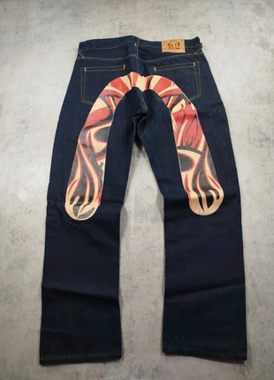 Pantalon de jeans droit vintage Evisu flocage flamme rouge W36 XL Homme, brand: Evisu, condition: Very good, size: XL, €80.00, €84.70 includes Buyer Protection Pro