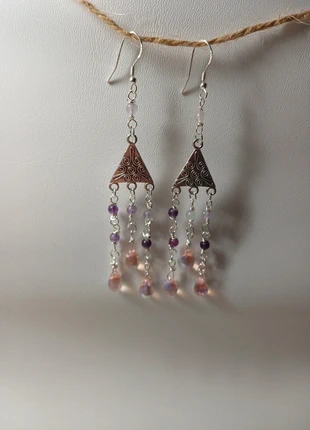 Boucles d'oreilles fluorite, brand: Fait Main, condition: New without tags, €11.00, €12.25 includes Buyer Protection