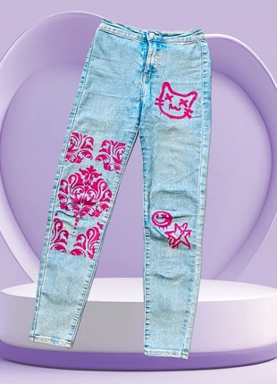 Pantalon Jeans Fille 14ans, marca: Bershka, estado: Muito bom, tamanho: 14 anos / 164 cm, €7.90, €9.00 inclui Proteção do Comprador