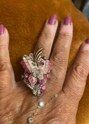 Bague artisanale papillon rose ajustable, condizioni: Nuovo senza cartellino, taglia: Regolabile, €5.00, €5.95 include la Protezione acquisti