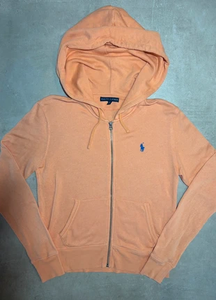 Full zip Ralph Lauren couleur corail|abricot logo bleu taille M femme, brand: Ralph Lauren, condition: Very good, size: M, €35.00, €37.45 includes Buyer Protection