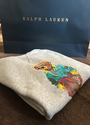 Haut Pull Crewneck a Manches Longues Avec Ours Bear en Coton Gris Ralph, merk: Ralph Lauren, staat: Heel goed, maat: XS, € 75,00, € 79,45 inclusief Kopersbescherming