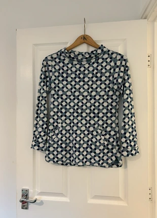 White Stuff blue patterned cowl neck top – UK 6, brand: White Stuff, condition: Very good, size: XS / UK 4-6, £4.00, £4.90 includes Buyer Protection